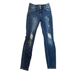 Women’s Denim Jean Distressed Stretch High Rise Skinny Straight Leg 5